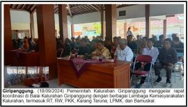 Pemerintah Kalurahan Giripanggung Selenggarakan Rapat Koordinasi bersama Lembaga Kemasyarakatan